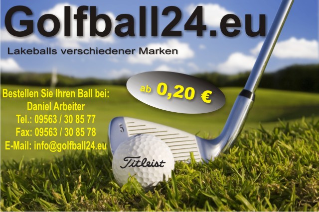 Golfball mit Schläger